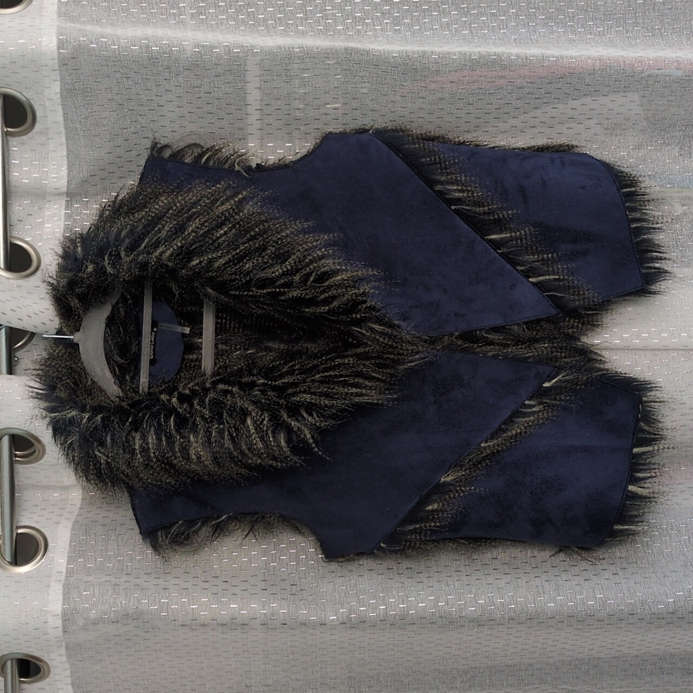 Dolce Cabo Navy and Faux Fur Vest